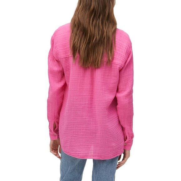 Michael Stars Women's Pink Leo Gauze Button Down Long Sleeve Shirt Sz XS - Picture 7 of 13